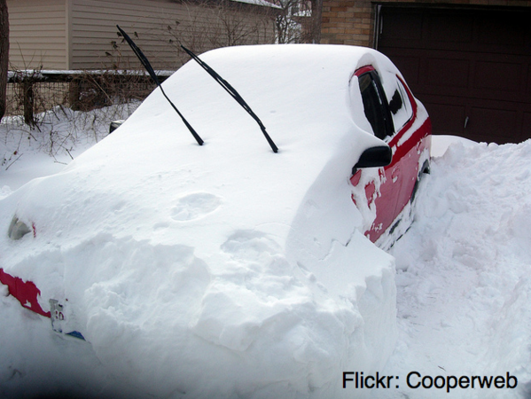 Car Covered in Snow