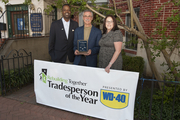 Joel Hamberg, winner, with Gary Officer and Shannon Edwards