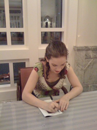 Hilary Hahn signs playbill