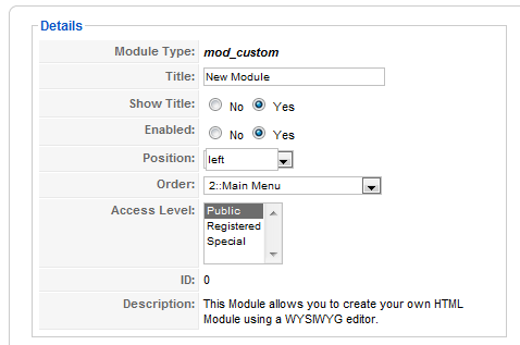 Module Info