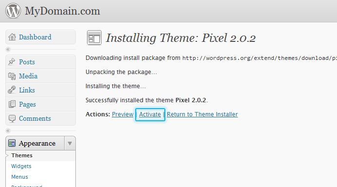 Activate Theme